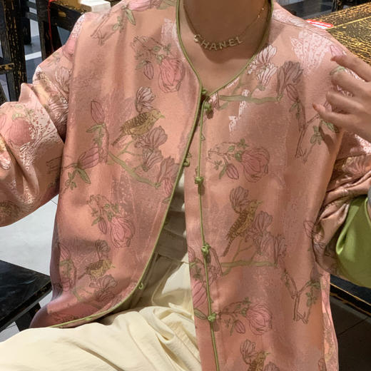 金蘑菇菇 粉若桃花醉 /新中式撞色锦缎肌理提花 商品图5