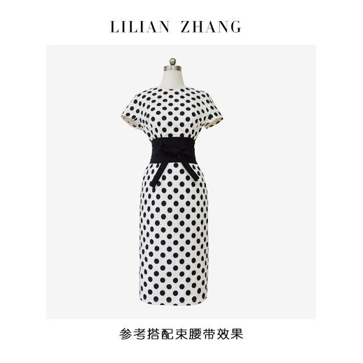 E系列—Vintage—法式经典Lday一赫本风连袖黑白波点连衣裙 2401040 商品图3