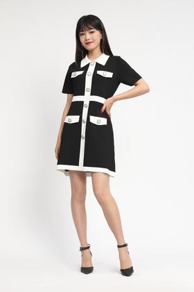 Le Malene 香奈儿风X型收腰连衣裙 11699