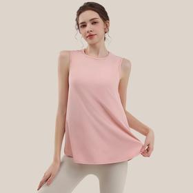 跃牌【瑜堂系列】开叉宽松瑜伽背心健身跑步网纱宽松女无袖罩衫运动背心JYWB003