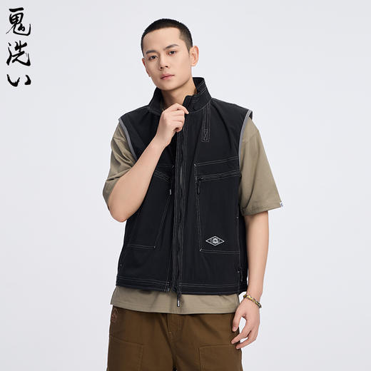 ONIARAI/鬼洗25春新品游侠系列刺绣轻机能风多袋马甲男士 B340216 商品图0