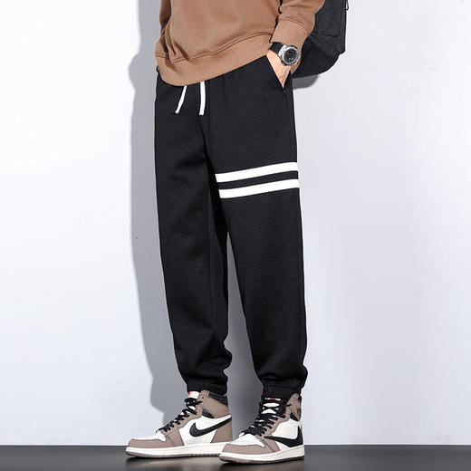 【新款DYG】大依优型大码斜纹千鸟格束脚卫裤男简约风潮牌印花大码休闲裤男胖子 商品图4