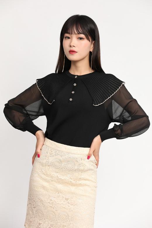 amadella 黑色斗篷领式针织上衣 11689 商品图3
