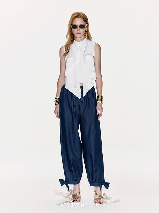 【飞马行空】立体裁片拼接设计无袖衬衫上衣 商品图1