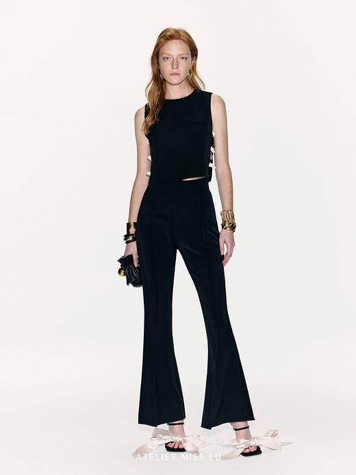 【独占】撞色兔耳蝴蝶结侧面镂空无袖上衣 商品图0