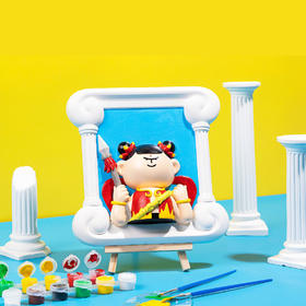 【儿童彩绘涂色石膏】手工玩具 神仙石膏画礼盒 孙悟空关公财神二郎神3D立体浮雕石膏摆件彩绘玩具