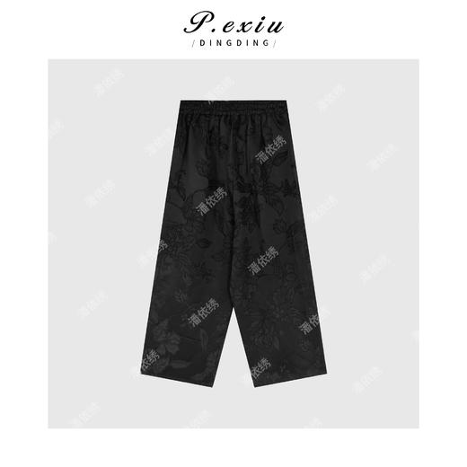 PanYiXiu/潘依绣【松烟入墨】人丝国风提花立体肌理感休闲裤W-62671 商品图2