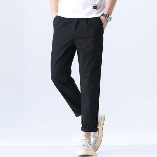 【夏季薄款】【纯棉】【新款DYG】大依优型大码夏季休闲九分裤男士薄款简约纯色休闲裤男宽松日式哈伦裤男潮 商品图2