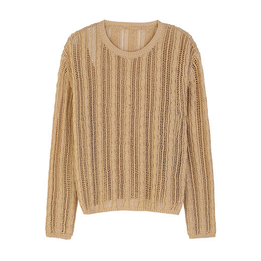 NEELLY纳俪商场同款春季新款设计感休闲舒适长袖针织衫女显瘦毛衣N25023A01101 商品图3