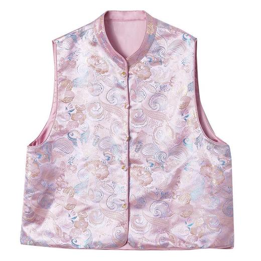 【自】全新升级【铂金会员257/天猫339/差价82】(11622)洛诗琳新中式重工刺绣马甲外套女25春秋气质高级感粉色上衣 商品图4