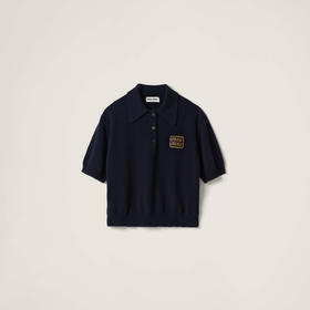 MIU-S 金线羊绒针织Polo.