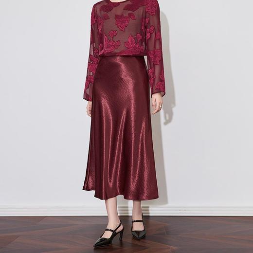 【高货wl】全新升级【铂金会员174/天猫229/差价55】(10528)洛诗琳女春新款高级感鎏光缎垂坠感奢华时尚松弛半身裙 商品图1