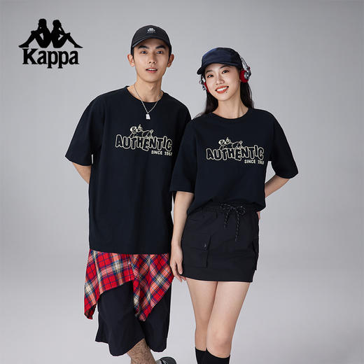 Kappa卡帕背靠背2025新款情侣纯棉宽松短袖男运动休闲T恤上衣女款 商品图0