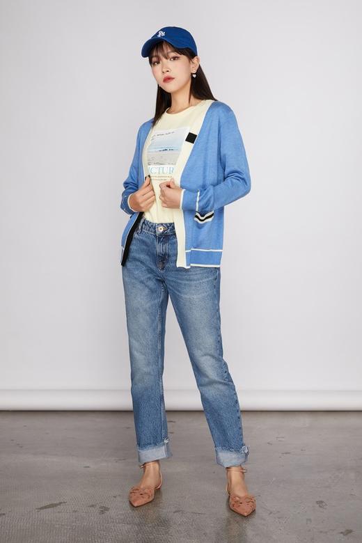 Stay2Weeks 黑白撞色蓝色开衫外套 11547 商品图1