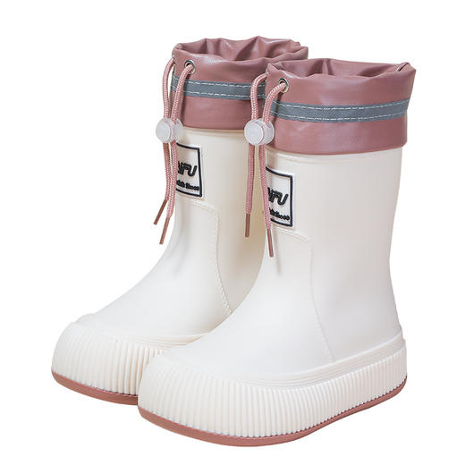 【束口雨鞋】男女童水靴 中学生中大童雨靴 加绒水鞋 防滑外穿防水胶鞋 商品图4