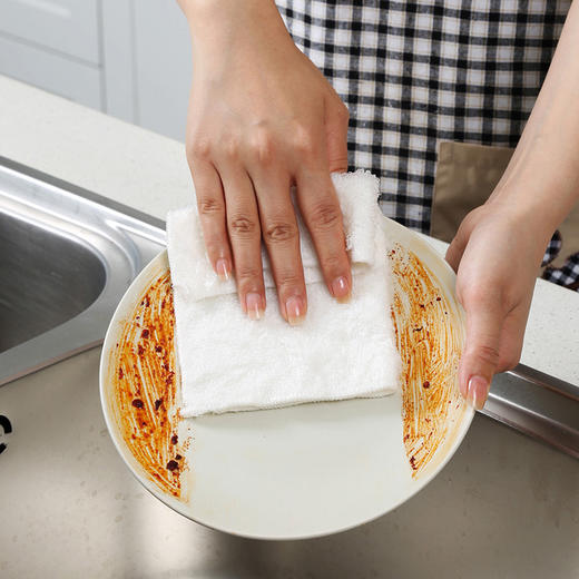 美丽雅竹纤维洗碗巾吸水好不易掉毛10片装 商品图5