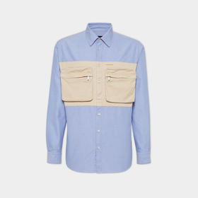 DSQUARED2 男士字母徽标刺绣棉质长袖衬衫 浅蓝色 S74DM0897 S47420 482