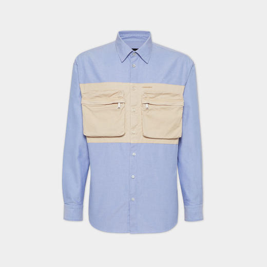 DSQUARED2 男士字母徽标刺绣棉质长袖衬衫 浅蓝色 S74DM0897 S47420 482 商品图0