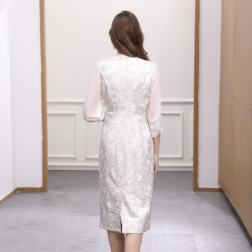 DNO-5AA1086-1新款醋酸旗袍连衣裙中长款优雅简约中国风婚宴装平时可穿礼服 商品图3