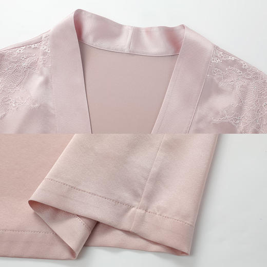 【3F】安莉芳轻奢桑蚕丝女士蕾丝纯色家居睡袍EL00855 商品图3