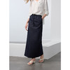 三彩2025春季新款深色牛仔半身裙高腰松紧直筒裙长裙休闲M 商品缩略图3