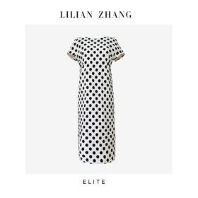 E系列—Vintage—法式经典Lday一赫本风连袖黑白波点连衣裙 2401040