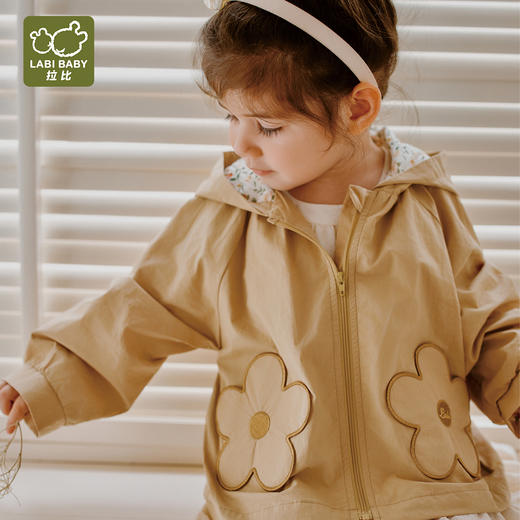 拉比-童衣类（春）I5精致连帽插肩外套卡其（PH) 商品图0