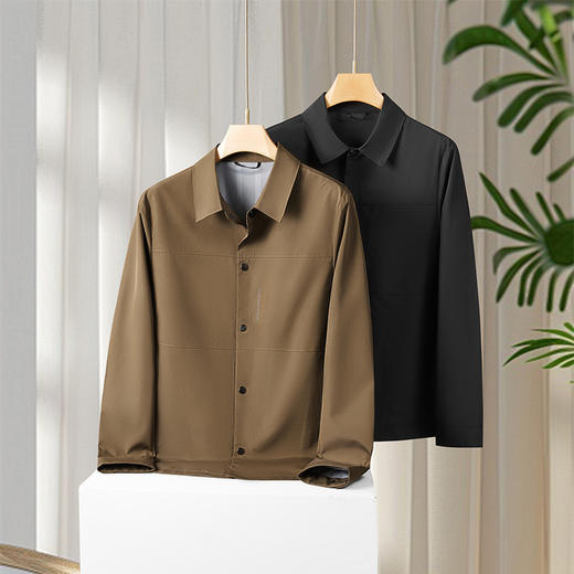 【新款DWD】大依优型加肥加大码休闲翻领夹克高级春秋新款商务夹克衫上衣男士 商品图6