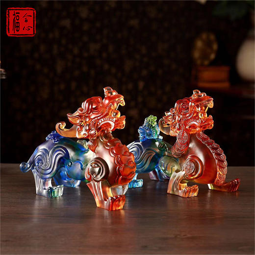 【易德老师推荐】古法琉璃雌雄貔貅一对（大） 商品图3