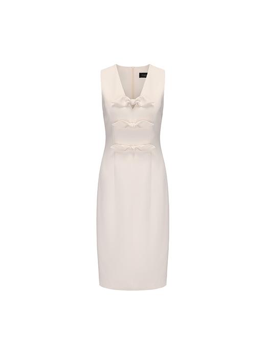 【最初的告白】兔耳蝴蝶结拼接收腰无袖连衣裙 商品图4