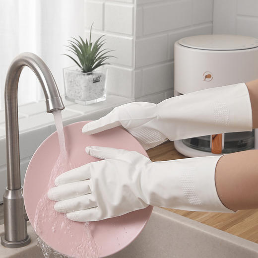 美丽雅丁腈手套 橡胶洗碗洗衣洗菜多功能家务加厚丁晴清洁手套1双 颜色随机 商品图4