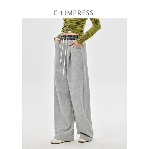 双面穿复古格子松弛感卫衣套装2025春WY2501036 商品图2