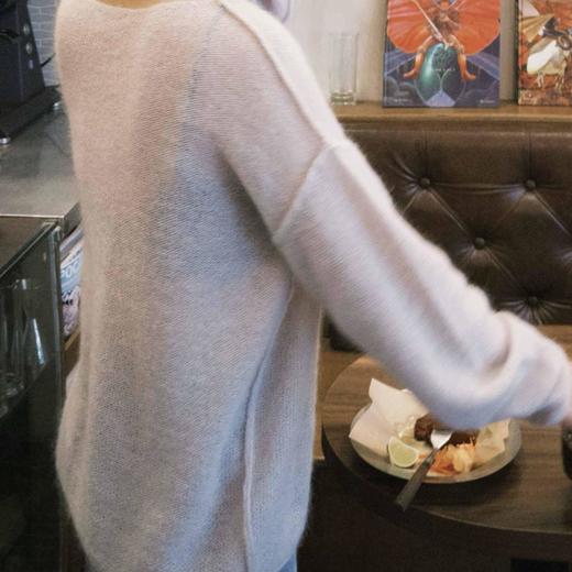 顺丰包邮洛诗琳35607新款进口马海毛慵懒感针织上衣878 商品图1