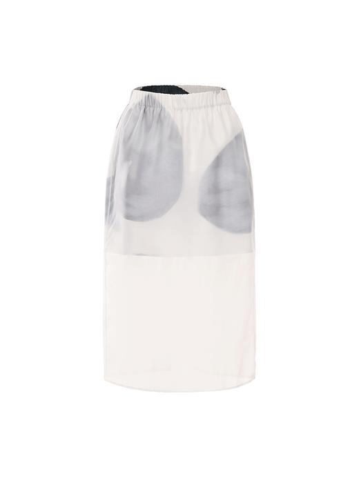 【雾中花影】品牌定染马蹄莲印花假两件薄纱半裙 商品图4