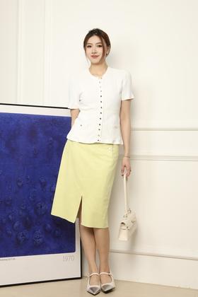 LILY 侧腰纽扣装饰开衩半裙 11570