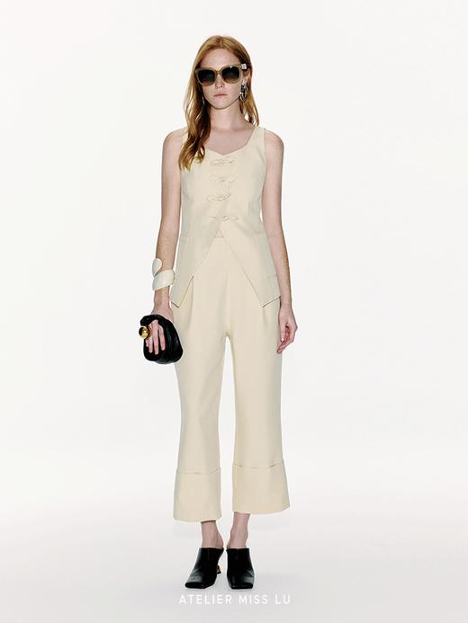 【奶酪兔耳】兔耳蝴蝶结收腰马甲上衣 商品图1