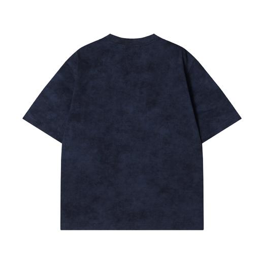 T2246春夏新款时尚个性扎染撞色刺绣镂空圆领短袖T恤百搭情侣套头上衣 商品图5