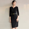 IWY/经典黑色西装连衣裙高端珠宝销售接待职业装正式场合工作服243020Q1 商品缩略图1