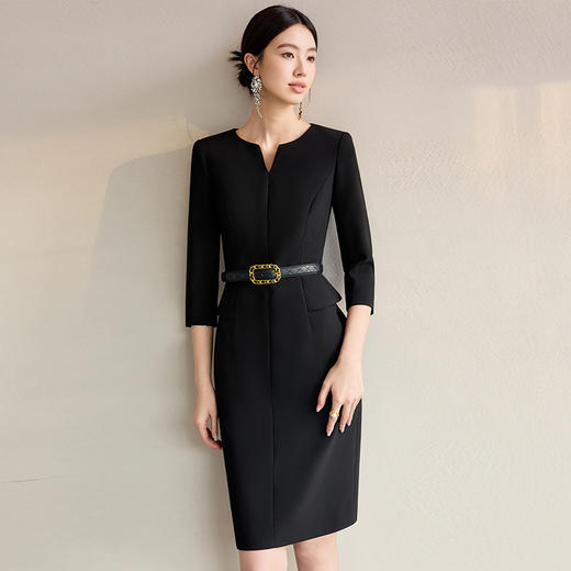 IWY/经典黑色西装连衣裙高端珠宝销售接待职业装正式场合工作服243020Q1 商品图1