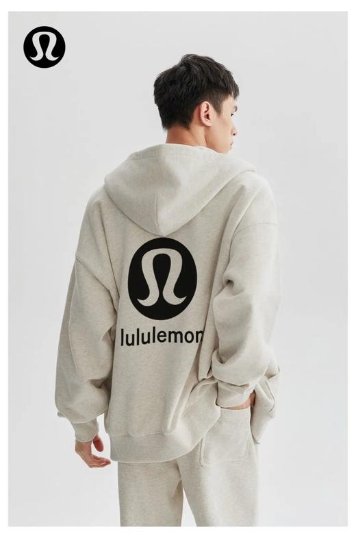 lulu2025春夏新款露露乐檬拉链休闲外套帽衫，潮流宽松百搭基础款纯棉外套，男女同款 商品图2