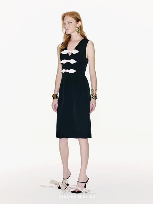 【最后的告白】兔耳蝴蝶结撞色拼接收腰无袖连衣裙 商品图3