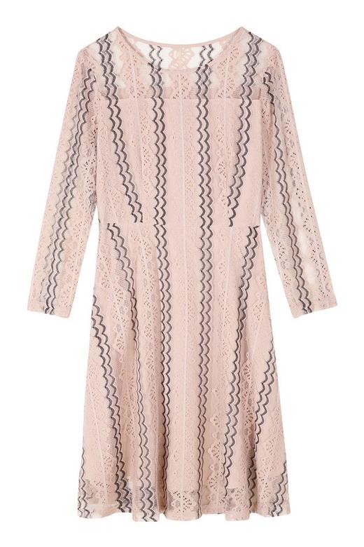 秋水伊人 水波纹蕾丝收腰连衣裙 11666【不含腰带】 商品图4