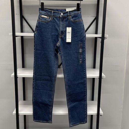 Calvin Klein Jeans/CK 女士棉混纺微弹五口袋休闲直筒牛仔长裤 商品图0