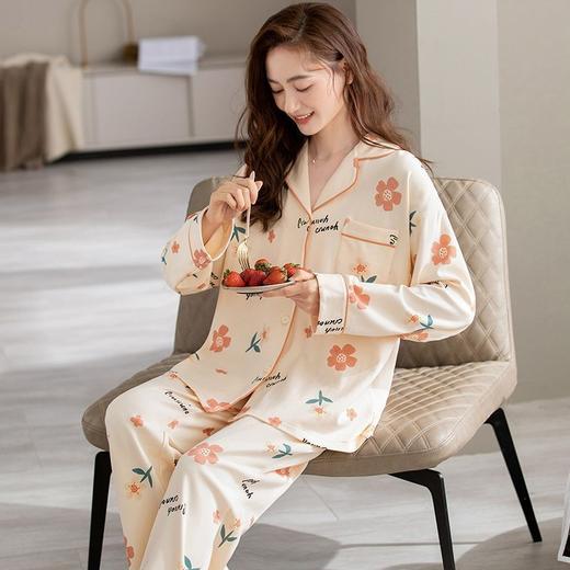 春秋季【新款纯棉睡衣】长袖大码套装 感知细腻柔软 透气舒眠 可外穿家居服 商品图4