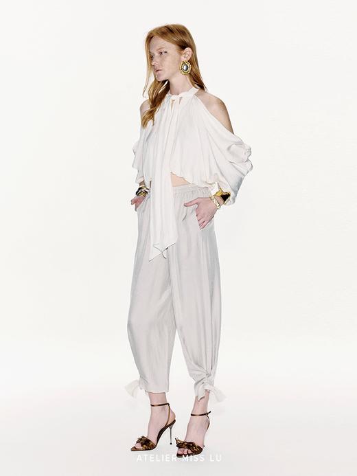 【银河护卫队】蝴蝶结点缀收口醋酸锥形裤 商品图1