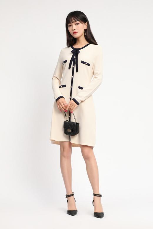 Le Malene 黑色撞边修身连衣裙 11700 商品图0