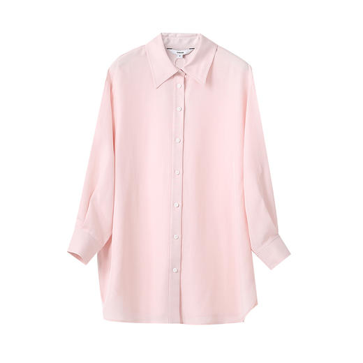 VIMAGE纬漫纪垂坠舒适宽松显瘦浅粉色衬衫外套2025春季新款V2309905 商品图6