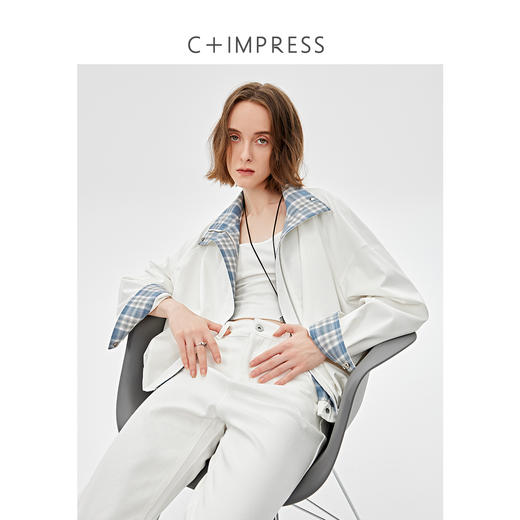 醋酸羊毛重工拼接格子设计感春季夹克外套2025春WT2501019 商品图2