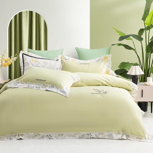 多喜爱 全精梳棉斜纹四件套 安盈【精美刺绣】【礼盒包装】 精梳全棉 透气耐用  斜纹织造 商品图0