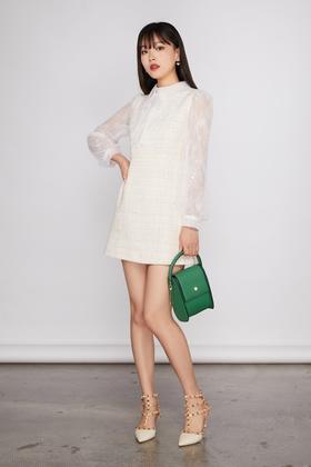 amadella 白色香奈儿风蕾丝连衣裙 11553